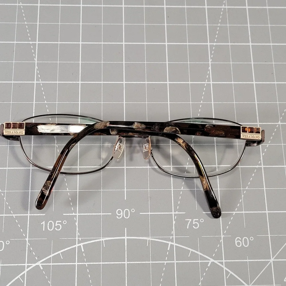 Vera Wang Eyeglass Frames V330 BR 54-16-138 Brown Tortoise Oval Full Rim Womens‎